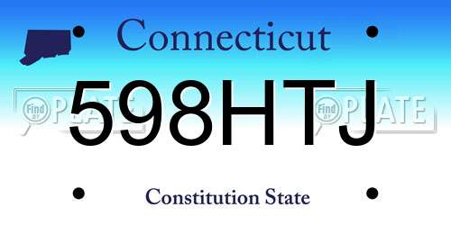 598HTJ Connecticut License Plate