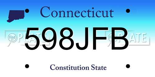 598JFB Connecticut License Plate