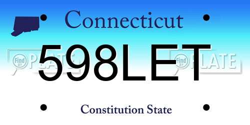 598LET Connecticut License Plate