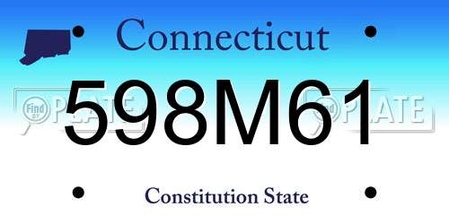 598M61 Connecticut License Plate