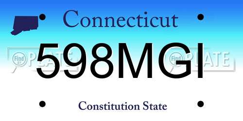 598MGI Connecticut License Plate