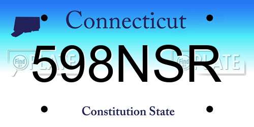 598NSR Connecticut License Plate