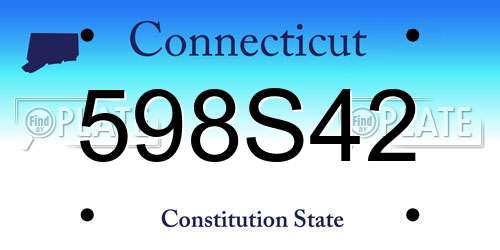 598S42 Connecticut License Plate