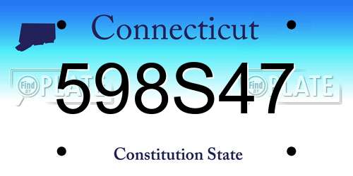 598S47 Connecticut License Plate