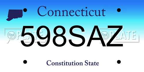 598SAZ Connecticut License Plate