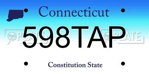 598TAP Connecticut License Plate