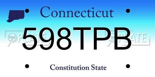 598TPB Connecticut License Plate