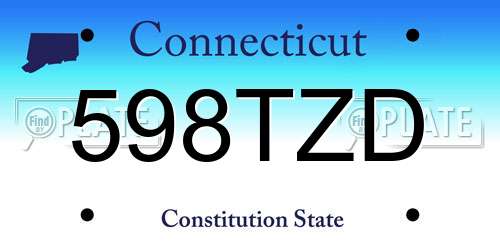 598TZD Connecticut License Plate