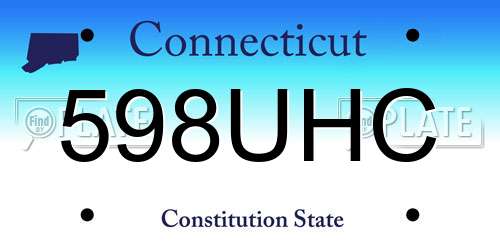 598UHC Connecticut License Plate