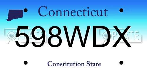 598WDX Connecticut License Plate