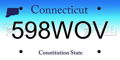 598WOV Connecticut License Plate