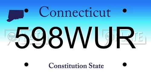 598WUR Connecticut License Plate