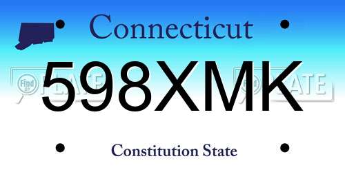 598XMK Connecticut License Plate