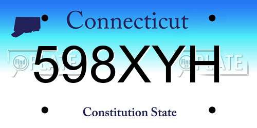 598XYH Connecticut License Plate