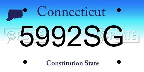 5992SG Connecticut License Plate
