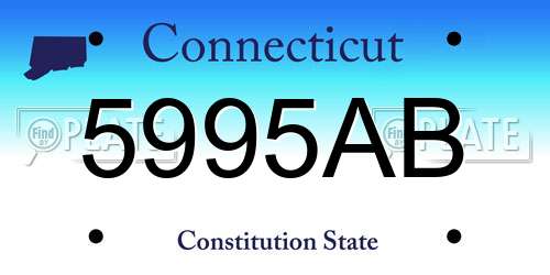 5995AB Connecticut License Plate