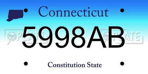 5998AB Connecticut License Plate