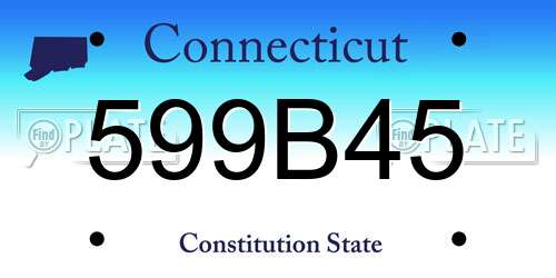 599B45 Connecticut License Plate