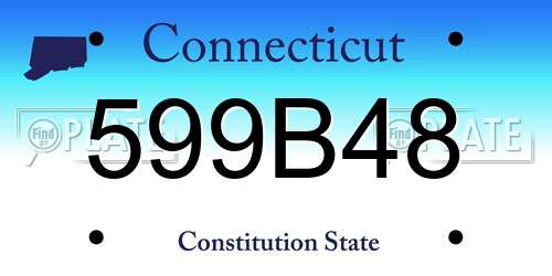 599B48 Connecticut License Plate
