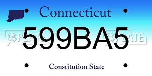 599BA5 Connecticut License Plate