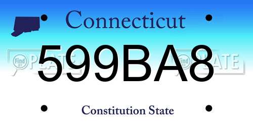 599BA8 Connecticut License Plate