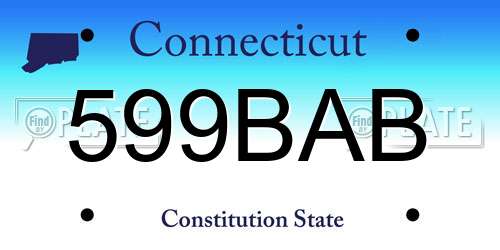 599BAB Connecticut License Plate