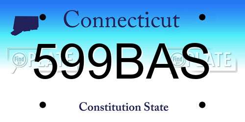 599BAS Connecticut License Plate