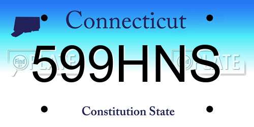 599HNS Connecticut License Plate