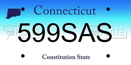 599SAS Connecticut License Plate