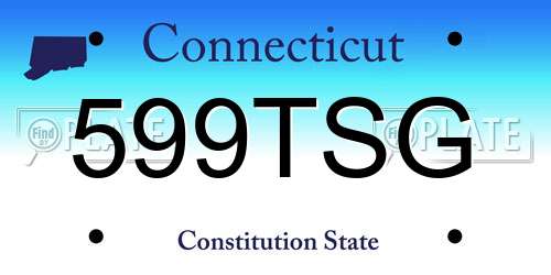 599TSG Connecticut License Plate