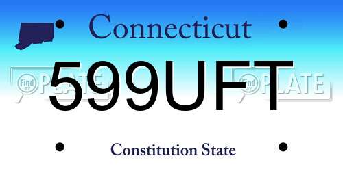 599UFT Connecticut License Plate