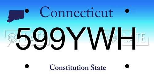 599YWH Connecticut License Plate
