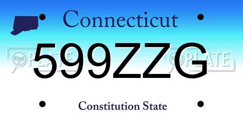599ZZG Connecticut License Plate