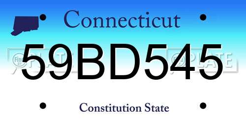 59BD545 Connecticut License Plate