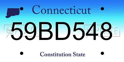 59BD548 Connecticut License Plate
