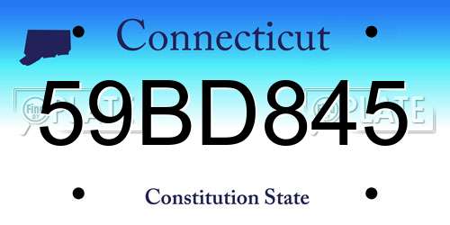 59BD845 Connecticut License Plate