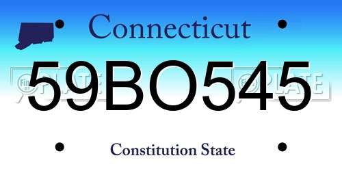 59BO545 Connecticut License Plate
