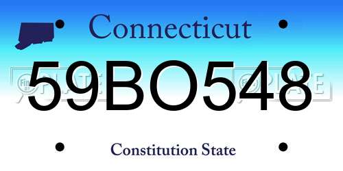 59BO548 Connecticut License Plate