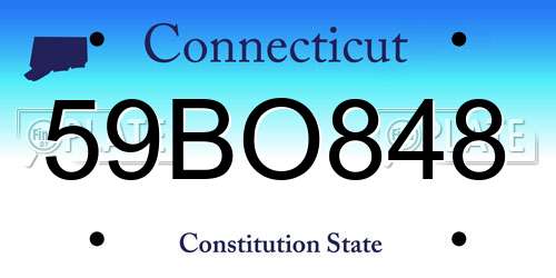 59BO848 Connecticut License Plate