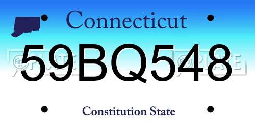 59BQ548 Connecticut License Plate