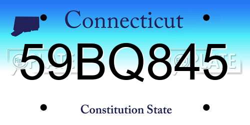 59BQ845 Connecticut License Plate