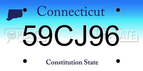 59CJ96 Connecticut License Plate