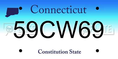 59CW69 Connecticut License Plate