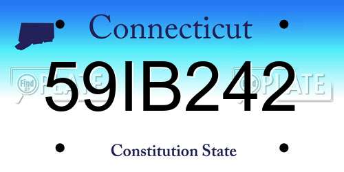59IB242 Connecticut License Plate