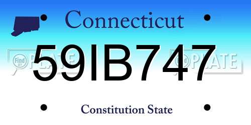 59IB747 Connecticut License Plate