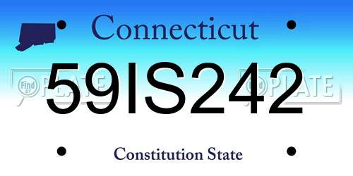 59IS242 Connecticut License Plate