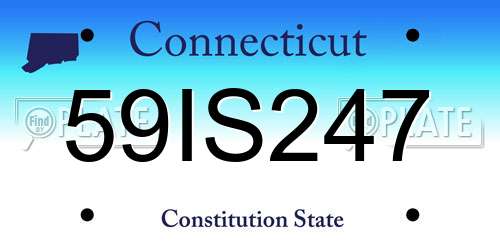 59IS247 Connecticut License Plate