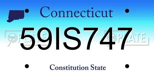 59IS747 Connecticut License Plate