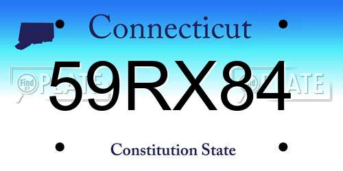 59RX84 Connecticut License Plate