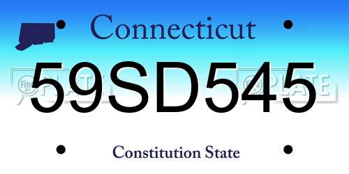59SD545 Connecticut License Plate